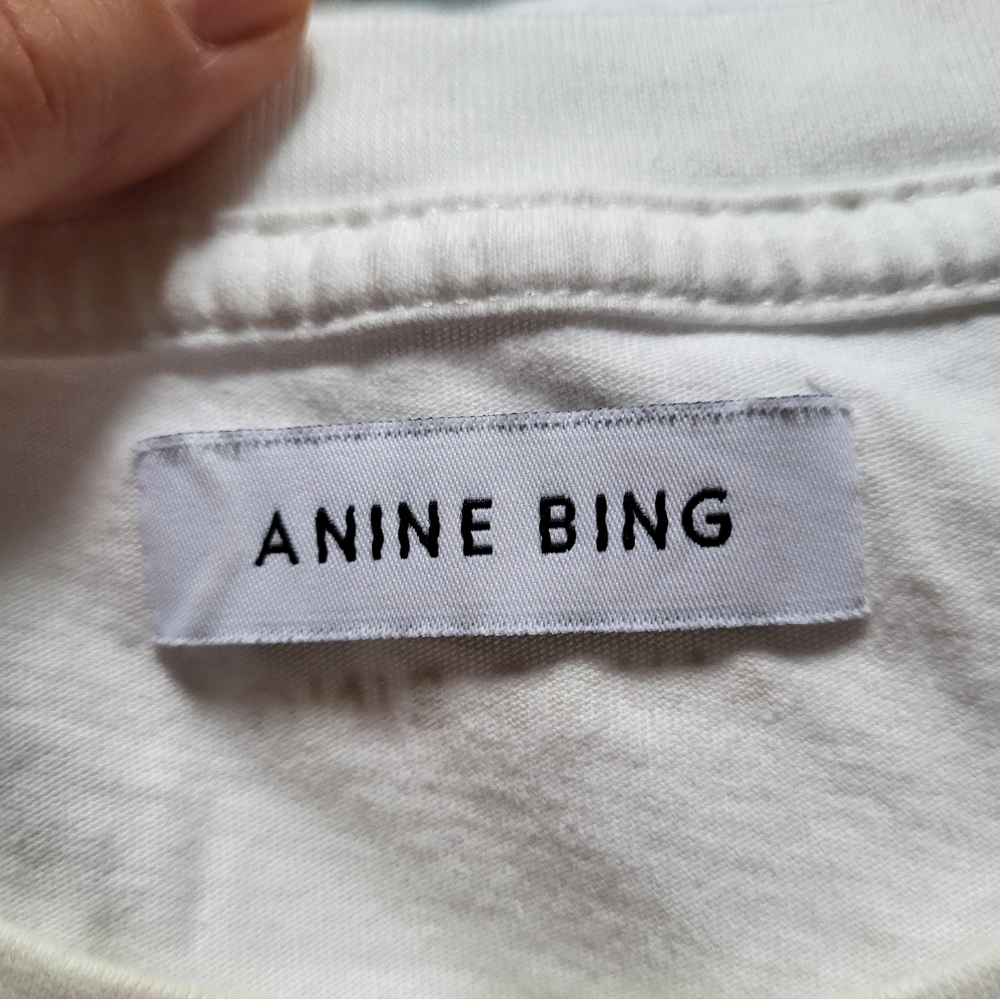 Anine Bing White T Shirt Womens 100% Cotton White Rock N Roll Size L Punk - Picture 3 of 8